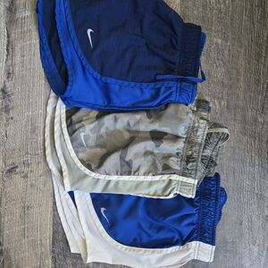 Nike Womens Blue and Camouflage Shorts Trio